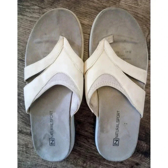 Natural Sport Sandals Flip Flops Alta 31823-3 Tan Beige Size 8.5M - Picture 1 of 4